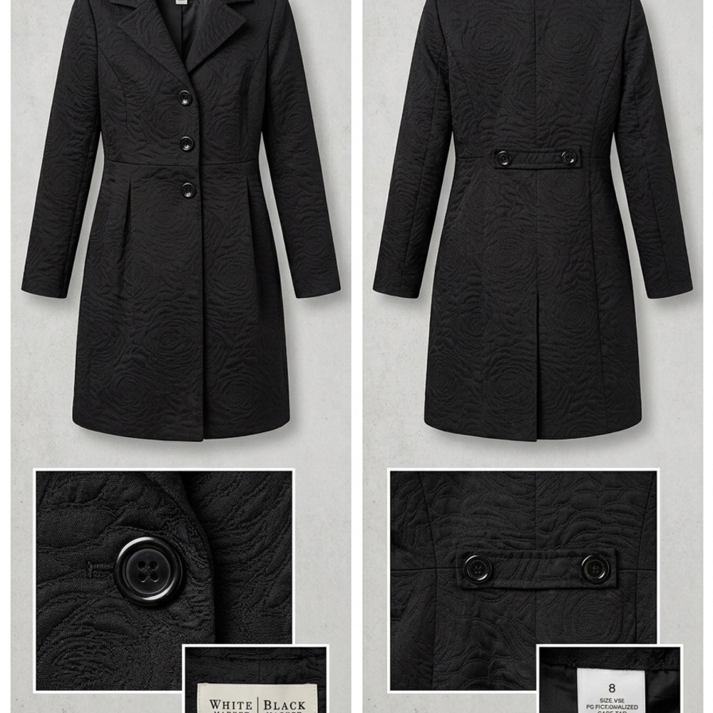 White House Black Market Black Tailored Flare-Hem Utility Jacket - Picture 2 of 12